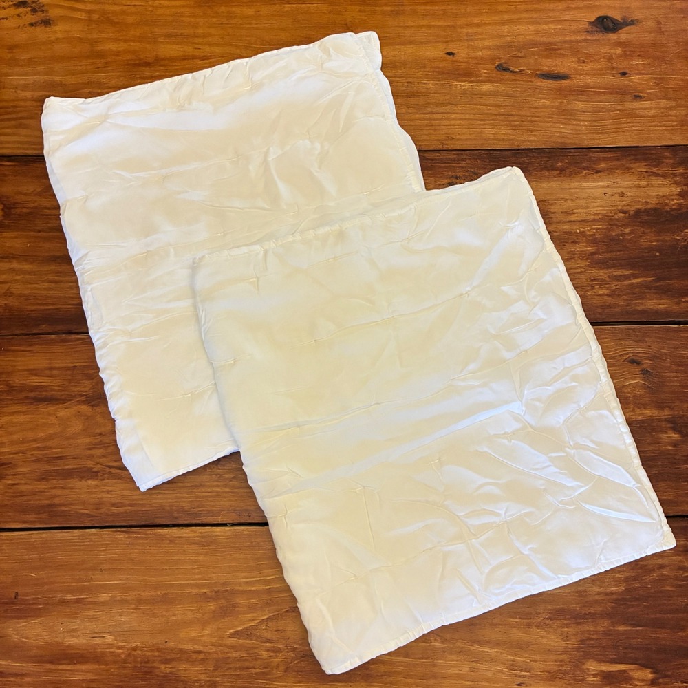 West Elm Pillow Shams King White Quilted Pintuck Lyocell Cotton Pair Bedding‎